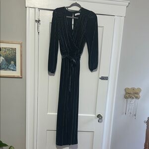 ALI & JAY Saphire Blue Velvet Ribbed Bodysuit